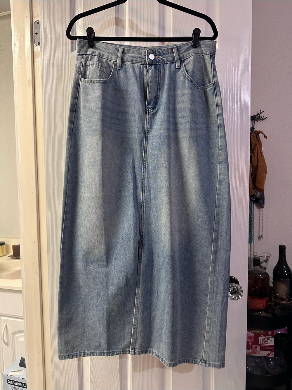 Petal & Pup Light Blue Denim Maxi Skirt